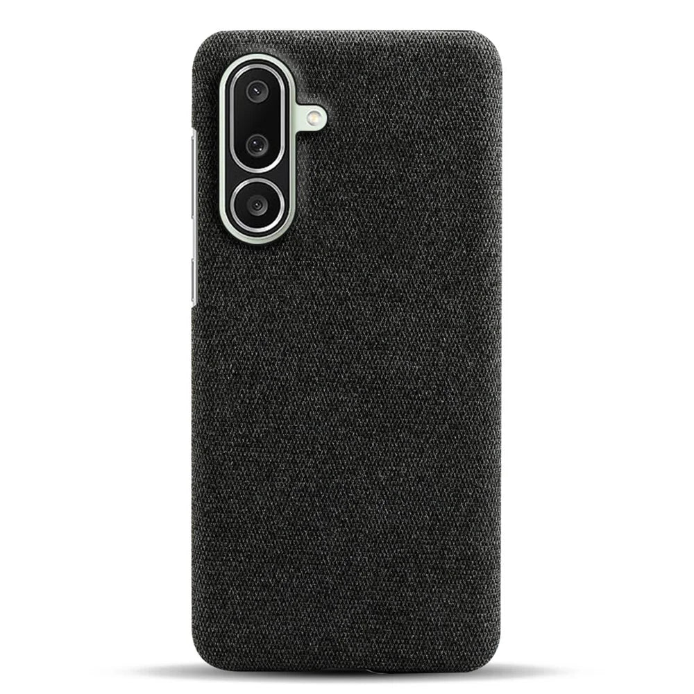 For Samsung Galaxy M56 5G Phone Case Cloth Texture Anti-Scratch Protective PC Back Cover - Black - 3