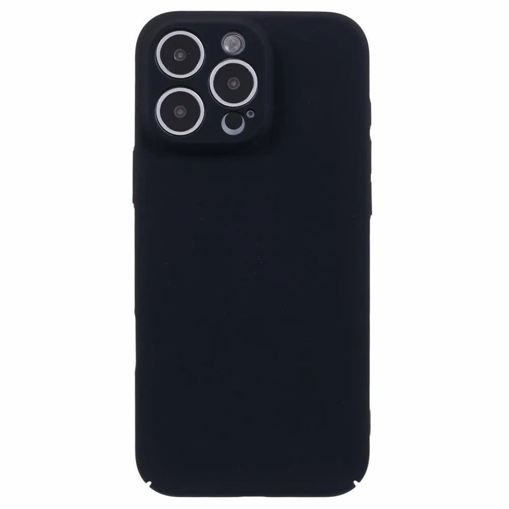 For iPhone 16 Pro Case Skin-Touch Rubberized Hard PC Phone Cover - Black - 3