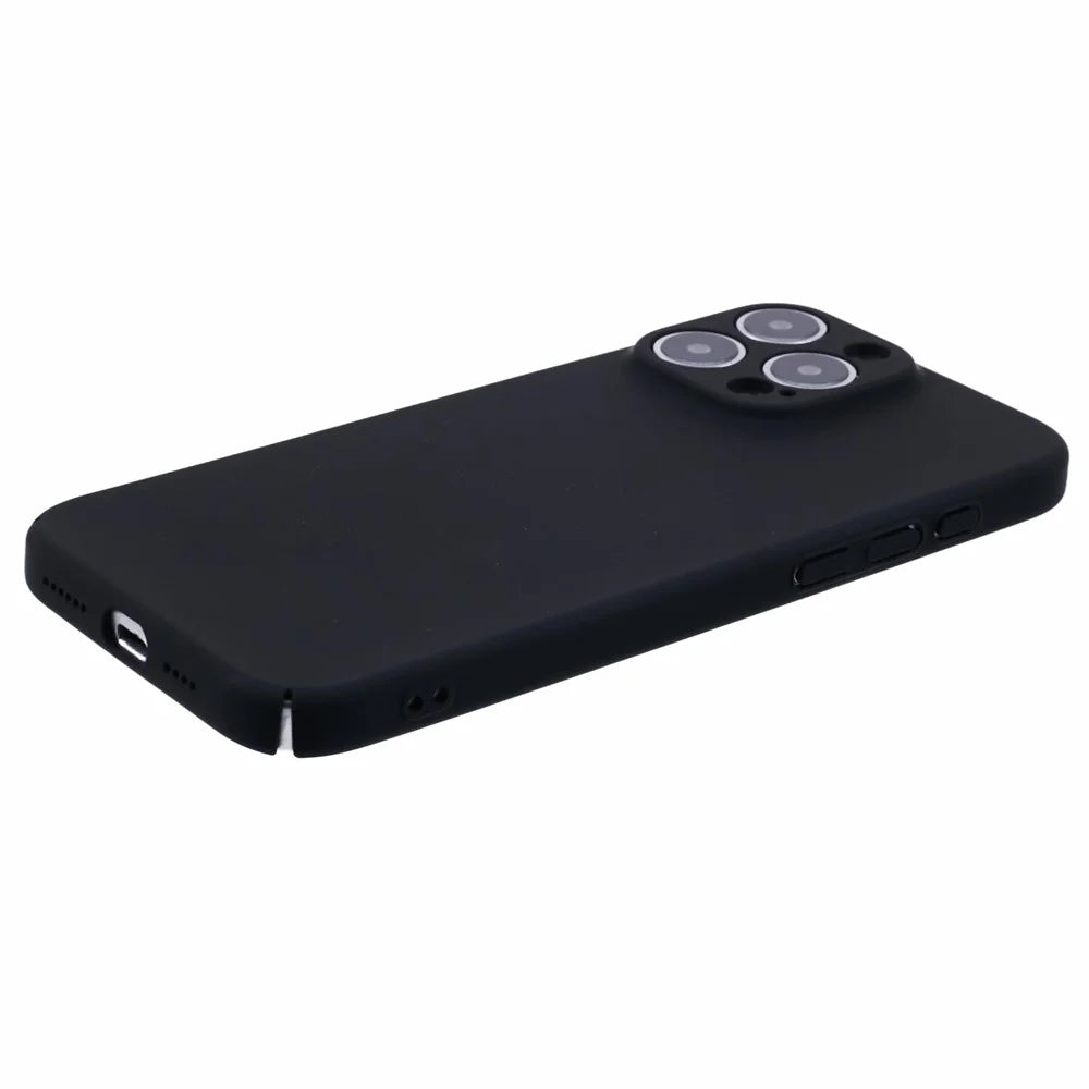 For iPhone 16 Pro Case Skin-Touch Rubberized Hard PC Phone Cover - Black - 5