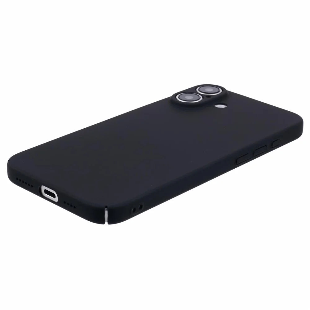 For iPhone 16 Case Skin-Touch Rubberized Hard PC Phone Cover - Black - 5