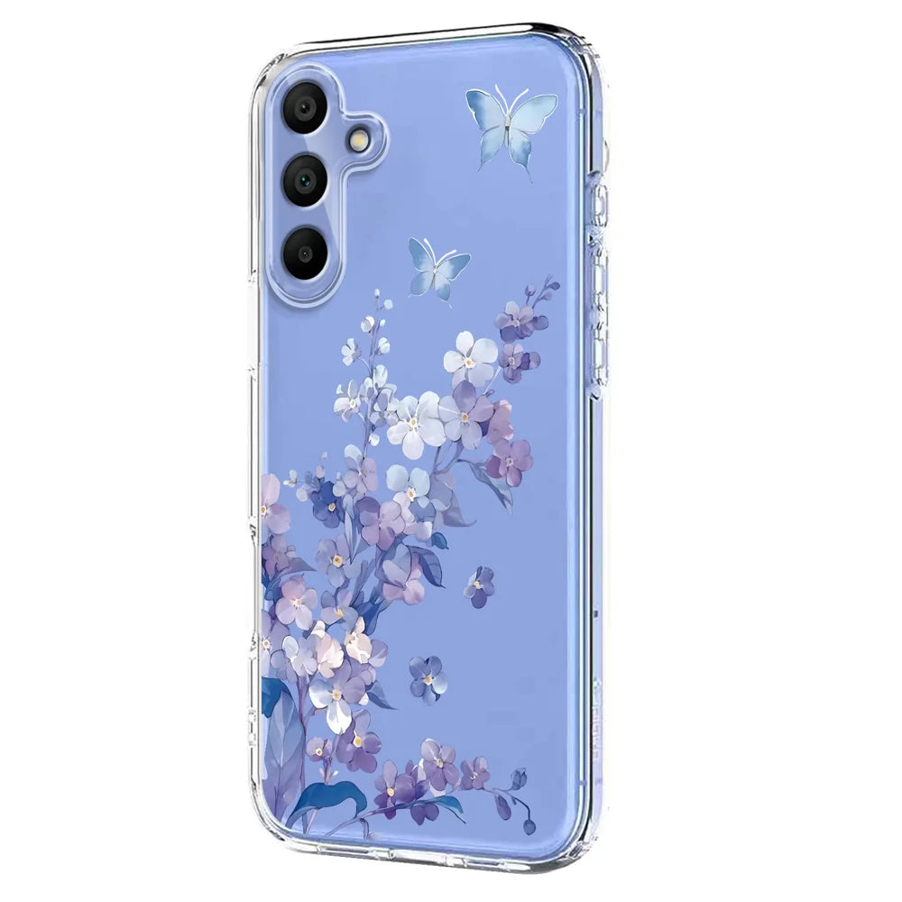 For Samsung Galaxy A16 4G / Galaxy A16 5G Case Butterfly Floral Pattern Printing TPU Phone Back Cover - Violets - 2