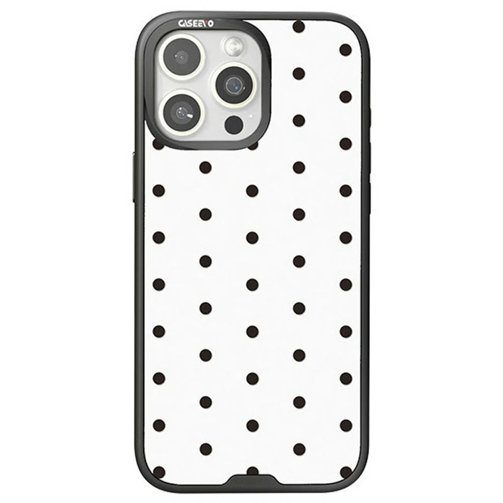 CASEEVO For iPhone 14 Pro Case Compatible with MagSafe TPU Acrylic Cover with Interchangeable Dots Backplate - White - 1