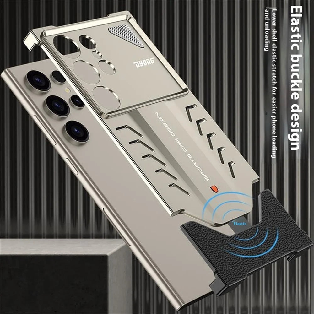 DYONG For Samsung Galaxy S25 Ultra Metal Case Snap-Open Design Heat Dissipation Shockproof Phone Cover - Titanium - 2