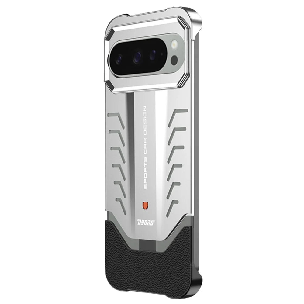 DYONG For Google Pixel 9 / 9 Pro Metal Case Snap-Open Design Heat Dissipation Shockproof Phone Cover - Titanium Silver - 1