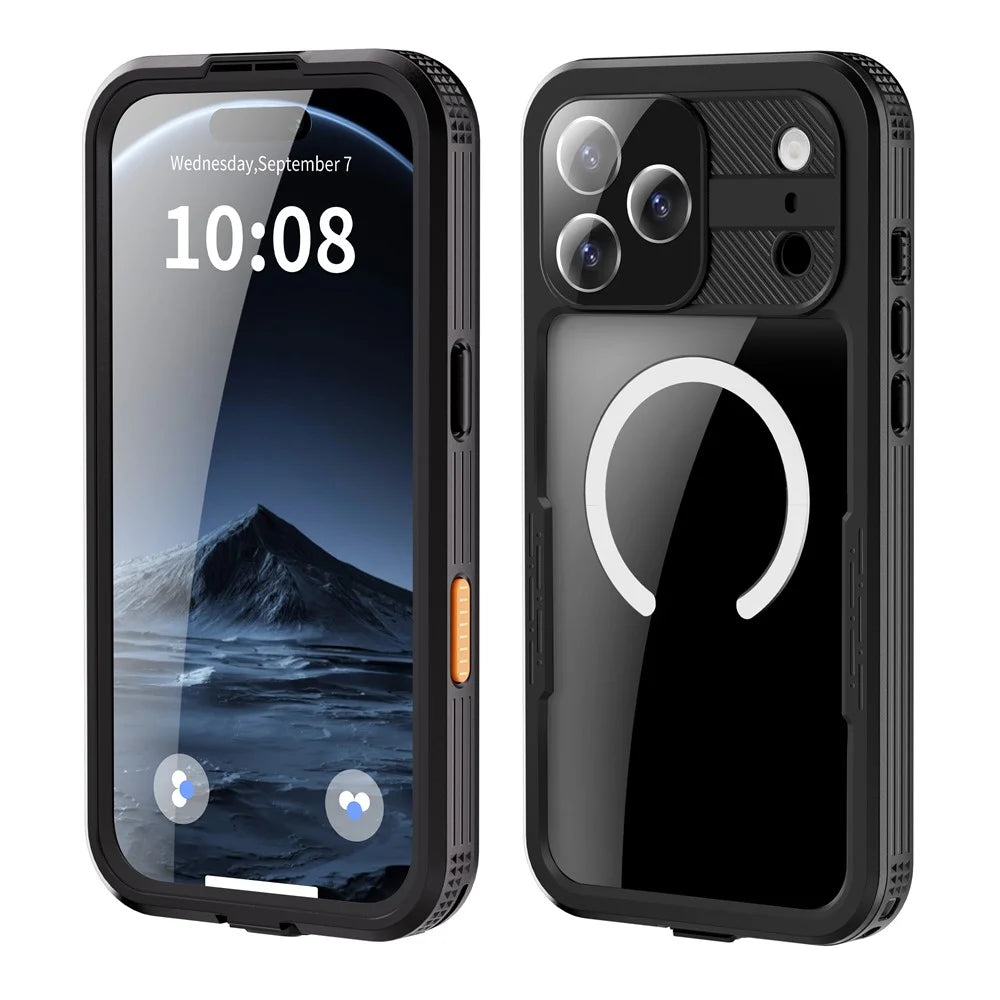 REDPEPPER For iPhone 17 Pro Max IP68 Waterproof Case Clear Back Phone Cover Compatible with MagSafe - Black - 2
