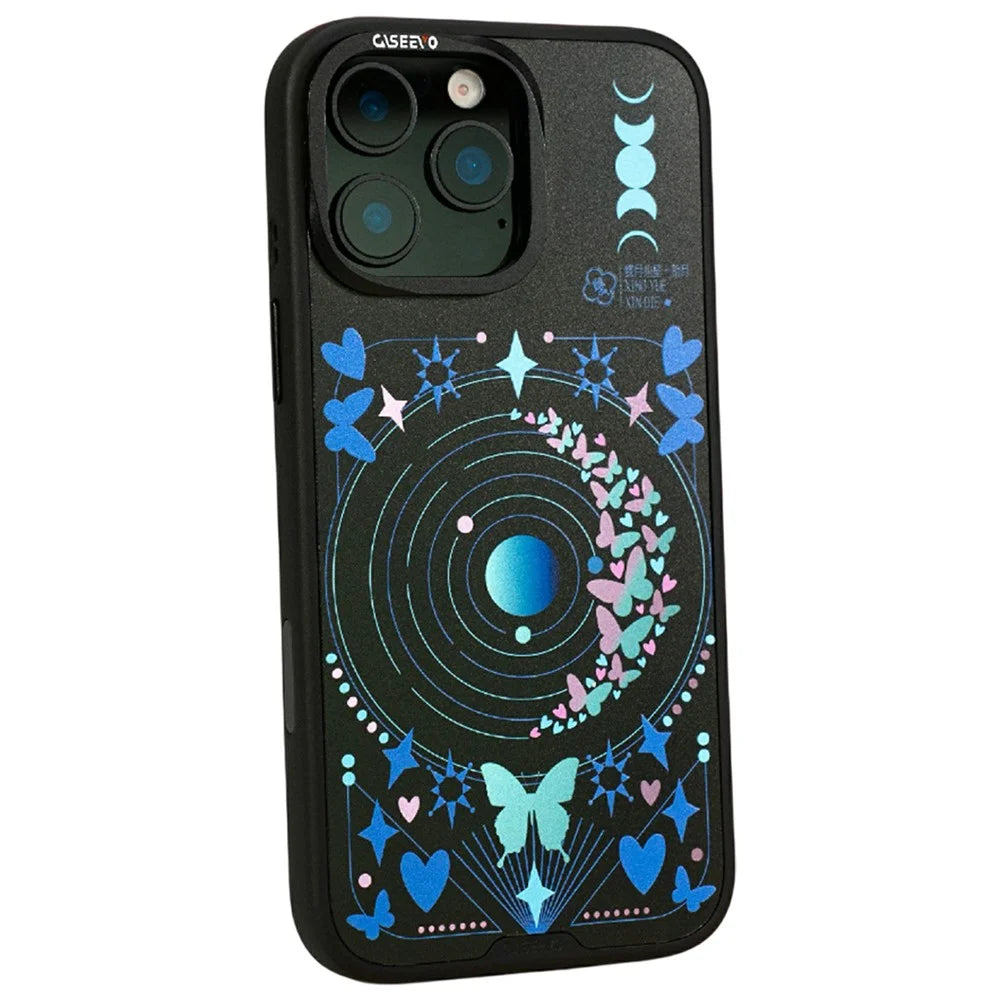 CASEEVO For iPhone 14 Pro Magnetic Case TPU Acrylic Phone Cover with Detachable Backplate - New Moon - 1