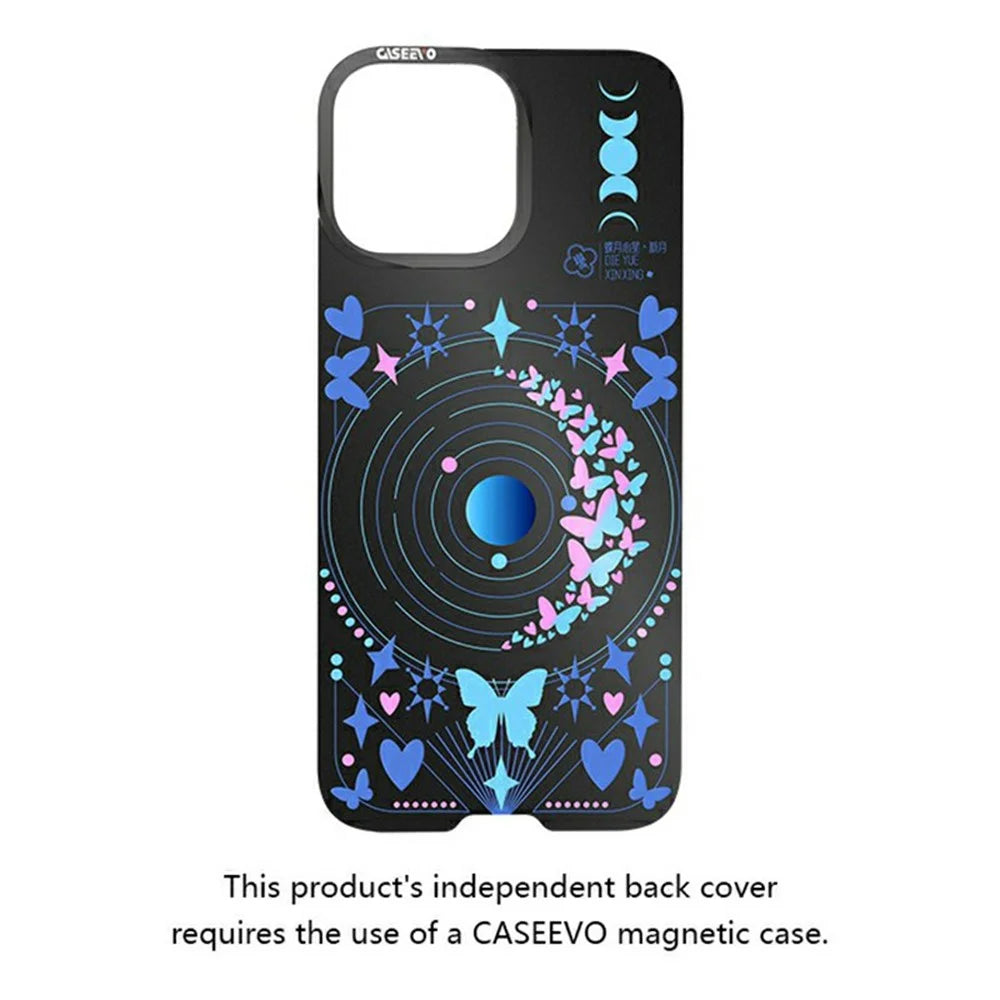 CASEEVO For iPhone 14 Pro Max Magnetic Case TPU Acrylic Phone Cover with Detachable Backplate - New Moon - 2