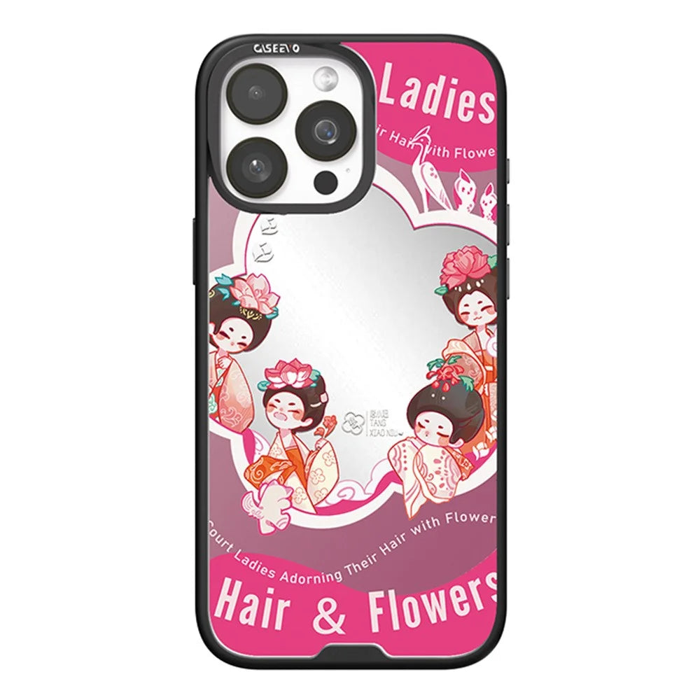 CASEEVO For iPhone 15 Pro Max Case Compatible with MagSafe TPU Acrylic Phone Cover with Tang Dynasty Ladies Backplate -  Hairpin with Flowers - 1
