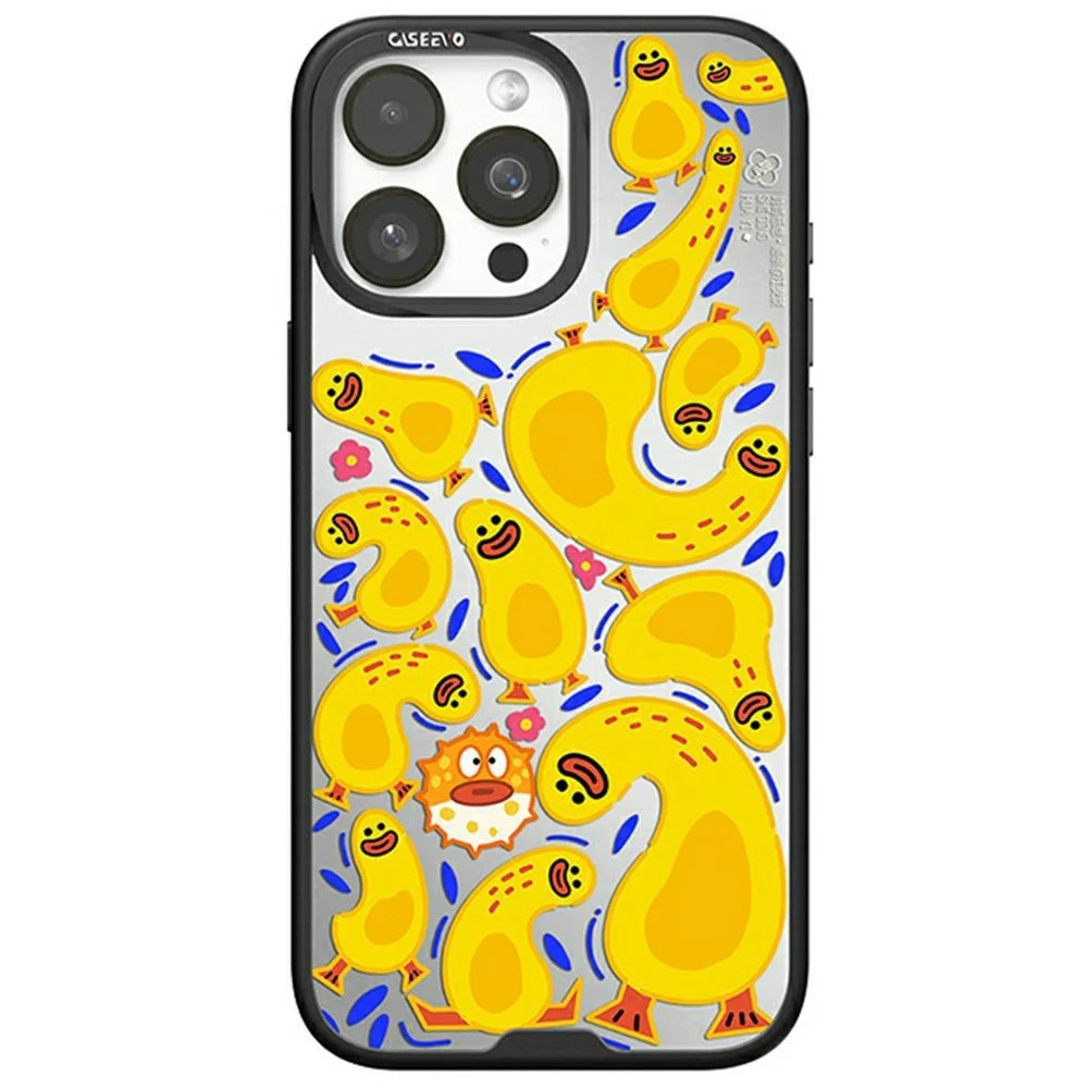 CASEEVO For iPhone 14 Pro Max Case Compatible with MagSafe TPU Acrylic Phone Cover with Poetic Illustration Backplate - Spring River at Dusk - 1