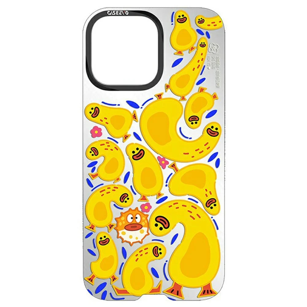 CASEEVO For iPhone 16 Pro Case Compatible with MagSafe TPU Acrylic Phone Cover with Poetic Illustration Backplate - Spring River at Dusk - 2