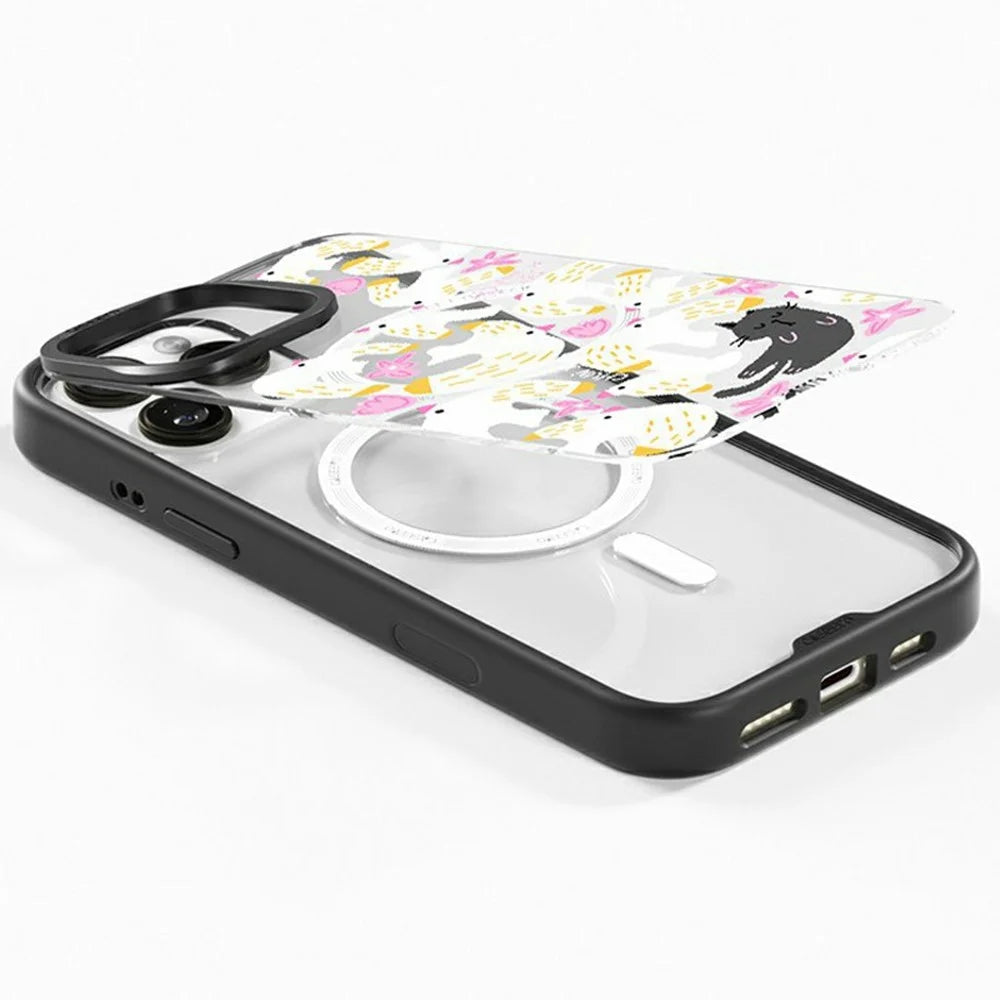 CASEEVO For iPhone 16 Pro Case Compatible with MagSafe TPU Acrylic Phone Cover with Poetic Illustration Backplate - Spring River at Dusk - 4