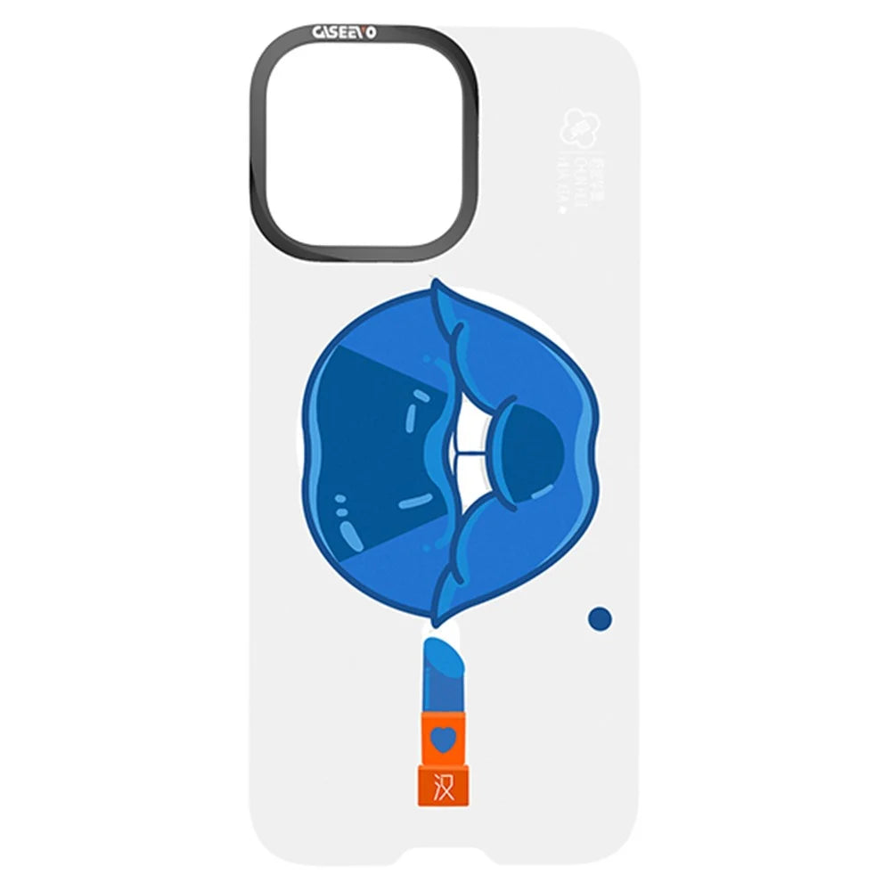 CASEEVO For iPhone 16 Pro Magnetic Case Compatible with MagSafe TPU Acrylic Phone Cover with Lip Pattern Back Panel - Han Dynasty - 2