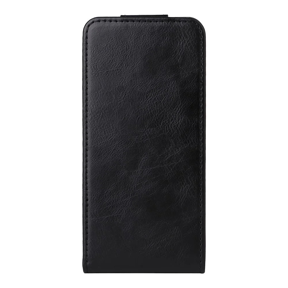 For Oukitel C60 Pro  /  C60 Stand Case Magnetic Clasp Vertical Flip Leather Phone Cover with Card Holder - Black - 6