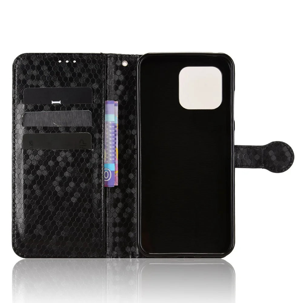 For Fairphone 6 Wallet Case Dot Pattern Imprint PU Leather Phone Cover with Wrist Strap - Black - 2