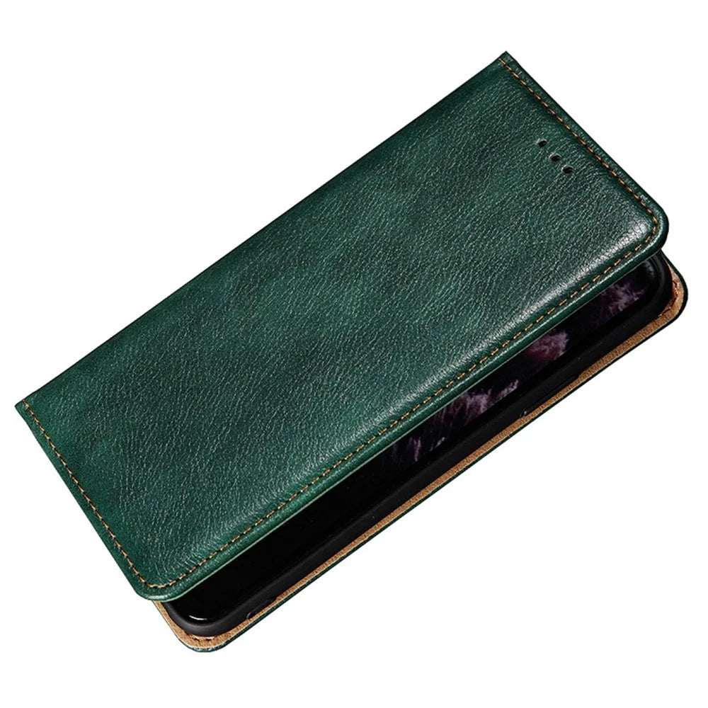 Magnetic Auto-absorbed Phone Cover For Samsung Galaxy A04 4G (164.4 x 76.3 x 9.1 mm), PU Leather Full Protection Phone Case Flip Wallet Stand - Green - 5
