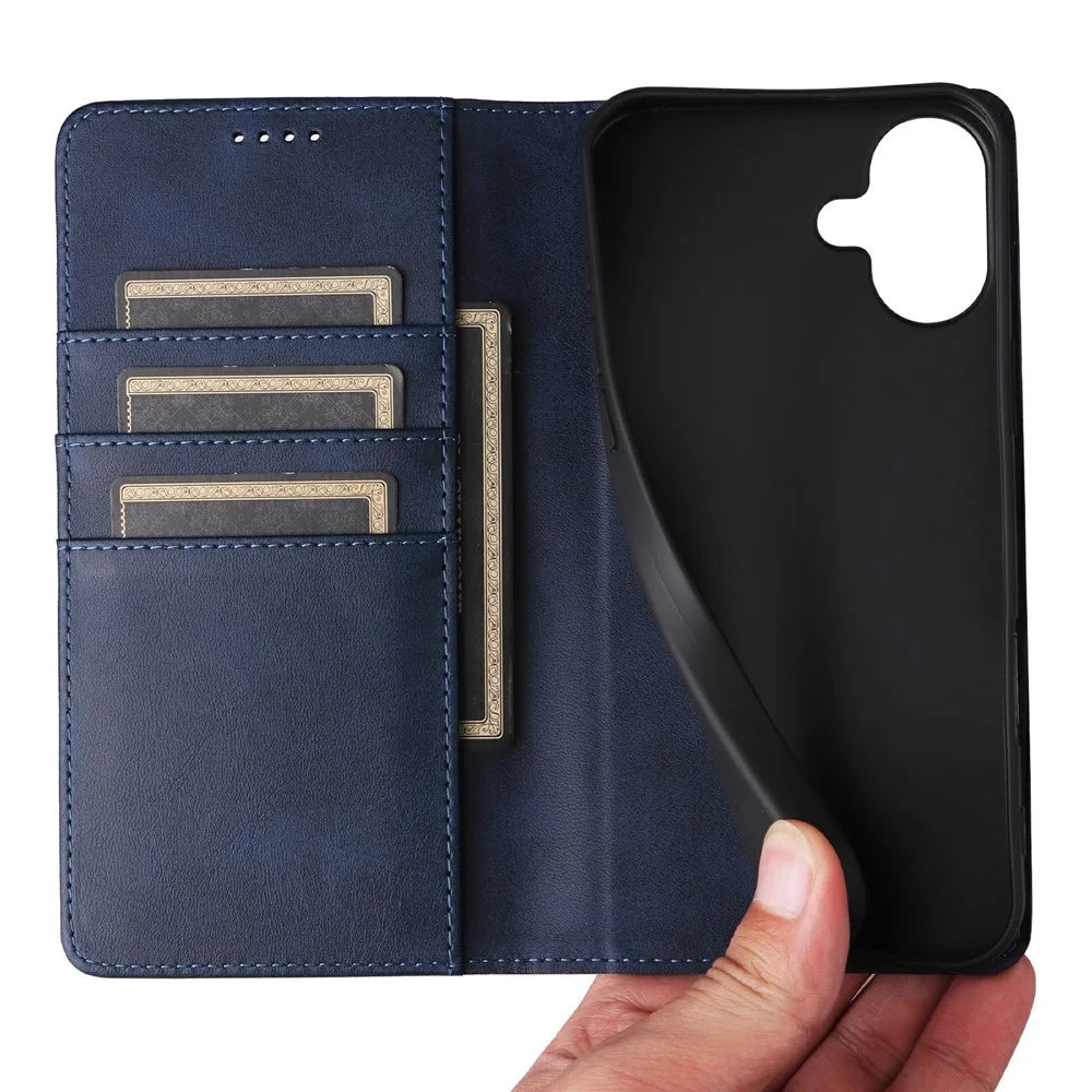 For iPhone 17 Case RFID Blocking PU Leather Phone Wallet Cover - Blue - 6