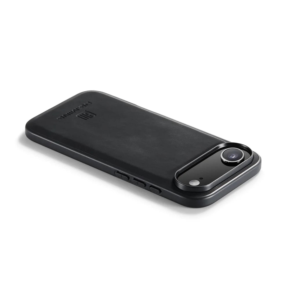 DG.MING For iPhone Air Case PU Leather Covered PC + TPU Hybrid Phone Shell - Black - 5
