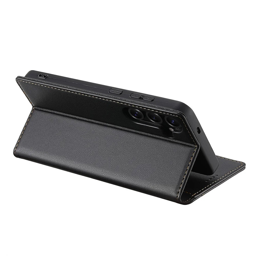 N.BEKUS P3 For Samsung Galaxy A18 5G / A18 4G / A17 5G / A17 4G / A26 5G Case RFID Blocking Wallet Stand PU Leather Flip Phone Cover - Black - 3
