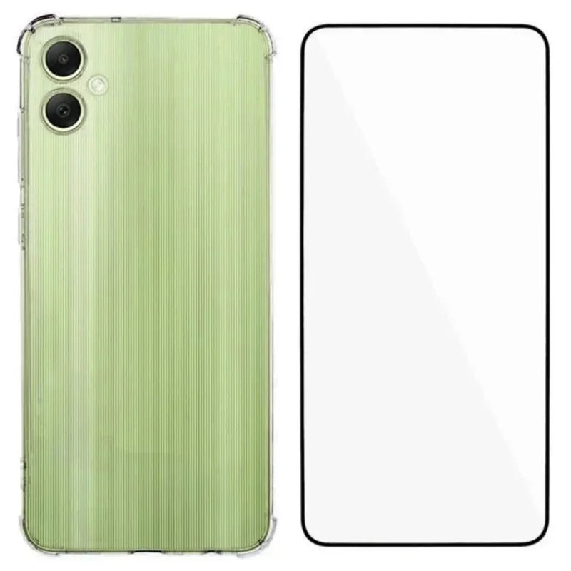 WANLONFENG For Samsung Galaxy A06 5G TPU Case  WL3 Series 1.5mm Phone Cover with Tempered Glass Film - Transparent - 1