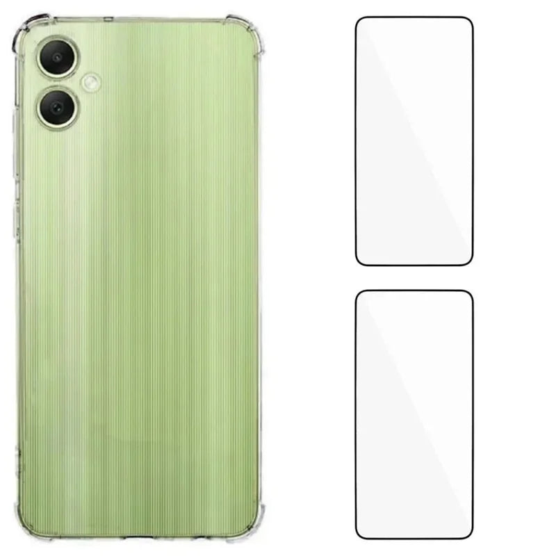 WANLONFENG For Samsung Galaxy A06 5G TPU Case  WL3 Series 1.5mm Phone Cover with 2Pcs Tempered Glass Films - Transparent - 1