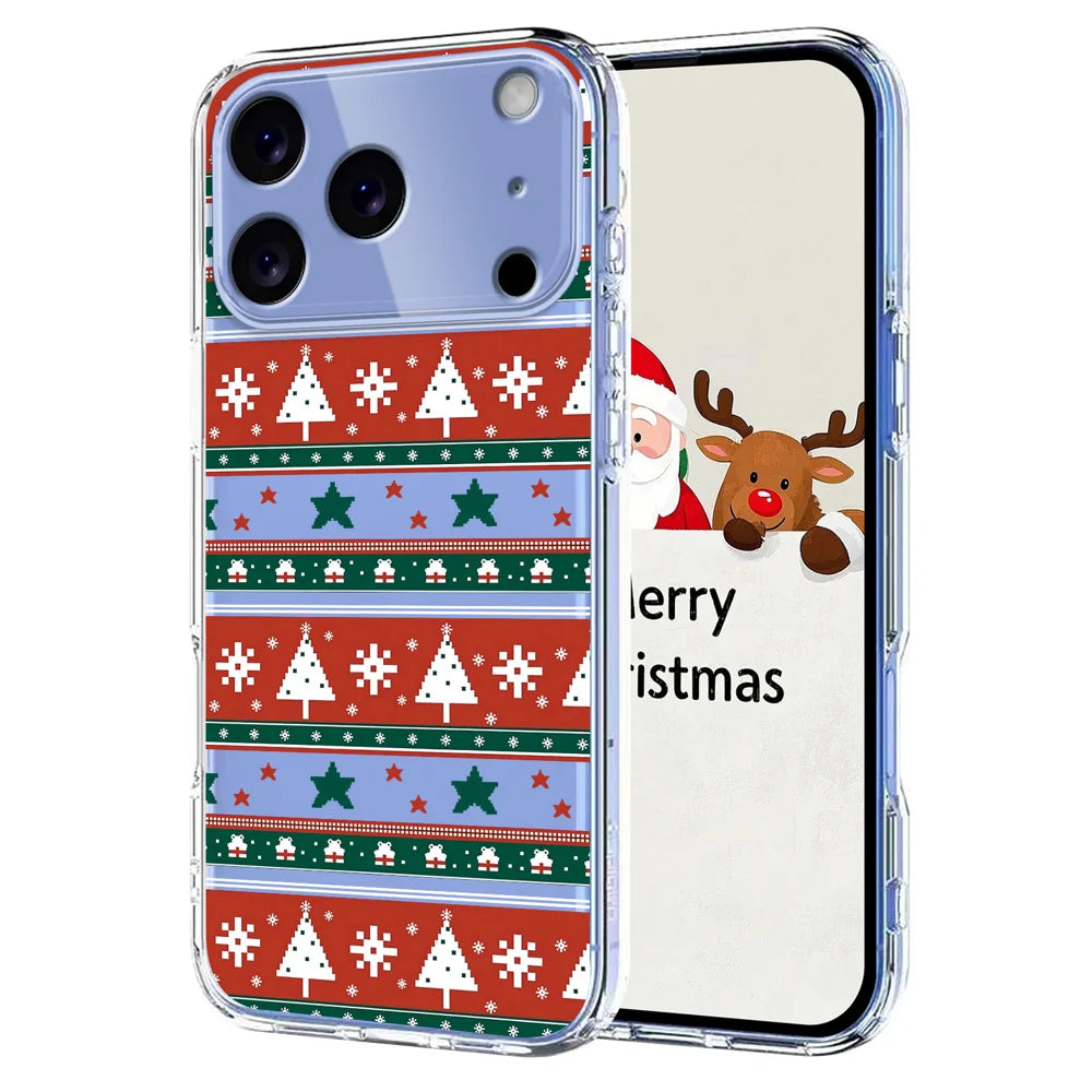 For iPhone 17 Pro Case Christmas Themed Pattern Printing TPU Phone Back Cover - Christmas Ribbons - 1