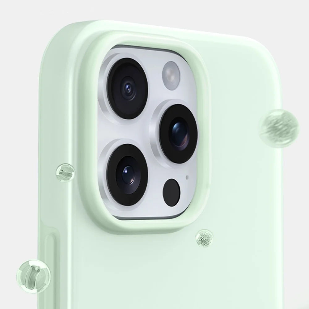 For iPhone 14 Pro Case Heat Dissipation Ice-Transparent Liquid Silicone + PC Phone Cover - Green - 4