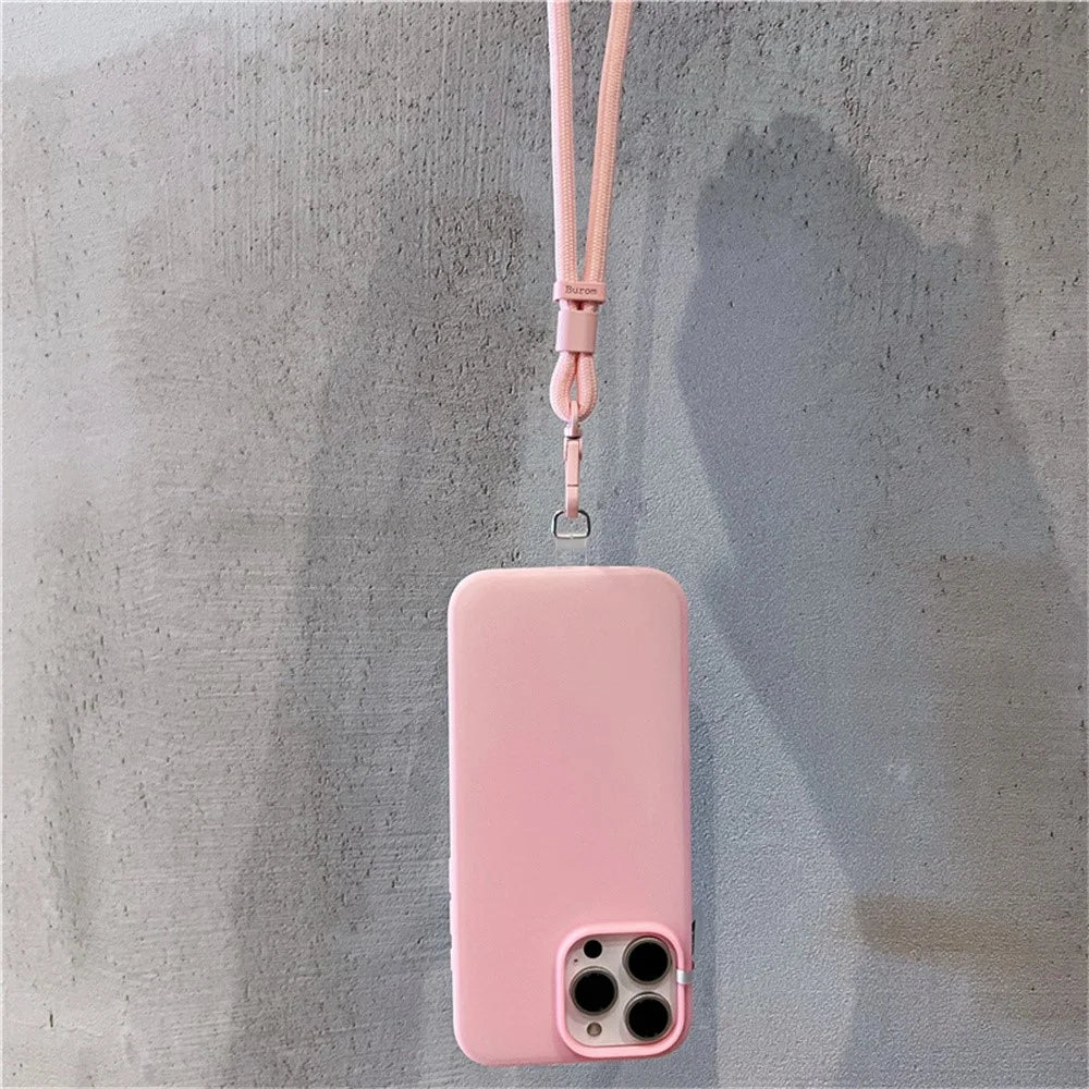 For iPhone 14 Pro Case Ice-Transparent Liquid Silicone + PC Phone Cover with Wrist Strap - Pink - 3