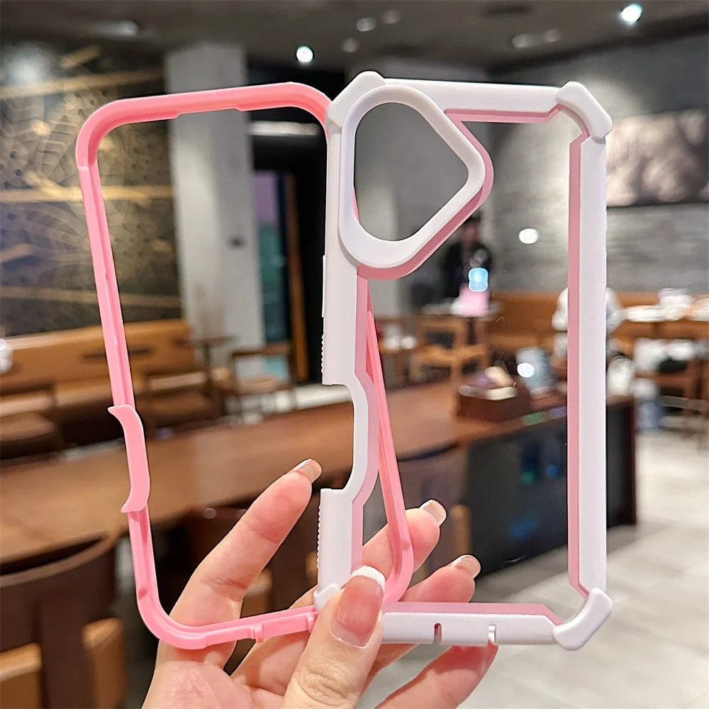 For iPhone 17 Case Clear Detachable 2 in 1 Shockproof TPU + PC Phone Back Cover - Pink - 6