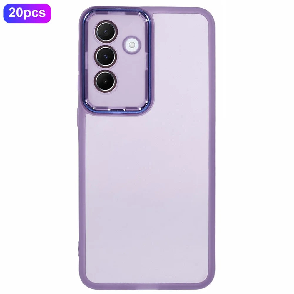 Bulk Purchasing 20Pcs For Samsung Galaxy A26 5G Case Electroplated Camera Frame TPU Phone Cover Precise Cutouts - Transparent Purple - 1