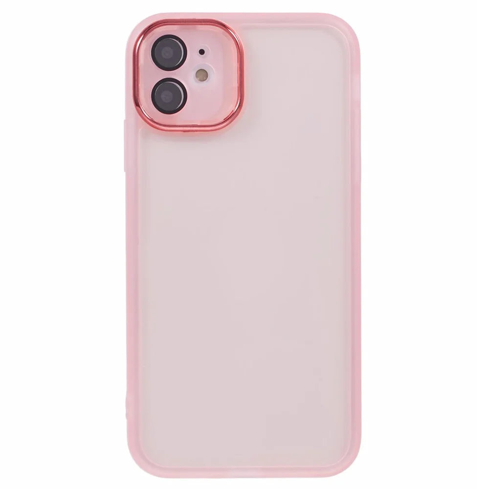Bulk Purchasing 20Pcs For iPhone 12 Case Electroplated Camera Frame TPU Phone Cover Precise Cutouts - Transparent Pink - 3