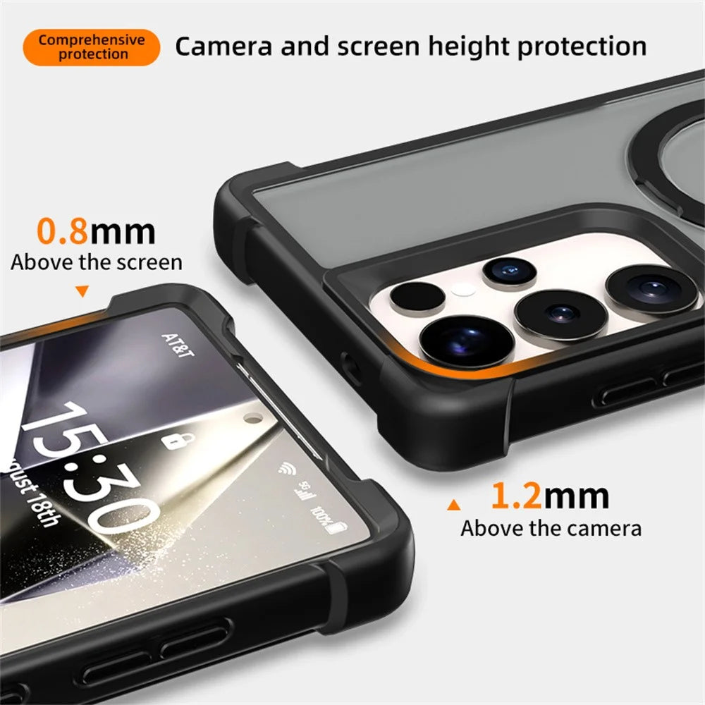For Samsung Galaxy S24 Ultra Magnetic Case Anti Drop TPU + PC Kickstand Phone Back Cover - Dark Purple - 2