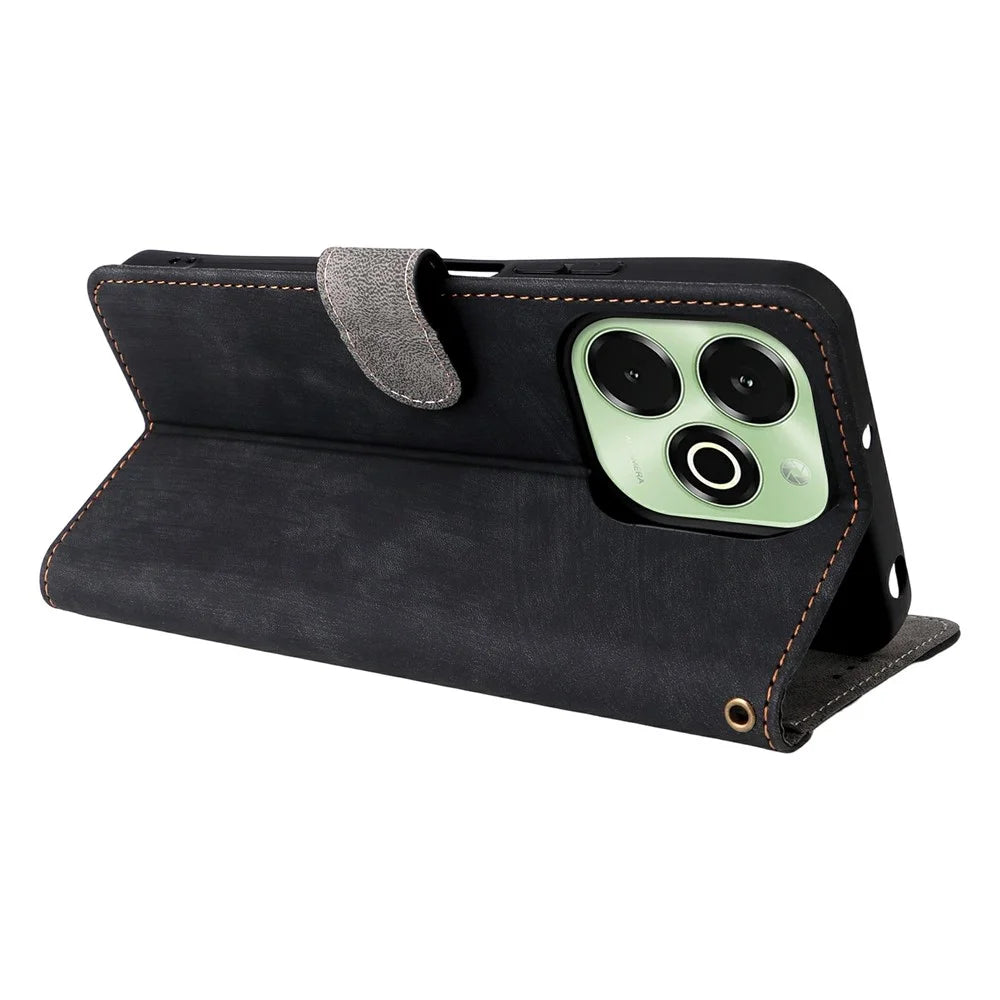 Phone Case for Umidigi G9x 4G / G100x 4G / 5G / Note 100x 4G / 5G Wallet RFID Blocking PU Leather Cover Stand with Strap - Black - 5