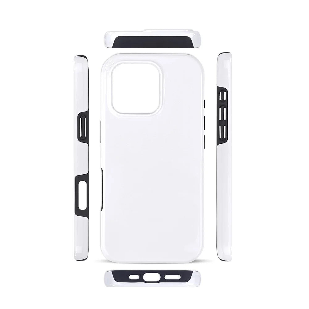 5Pcs / Pack For iPhone 16 Pro TPU+PC Case 3D Sublimation Blank Glossy Phone Cover - 2