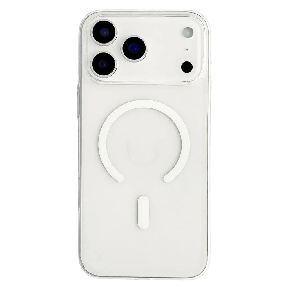 For iPhone 17 Pro Crystal Clear Case Compatible with MagSafe Hard PC Phone Cover - Transparent White - 1