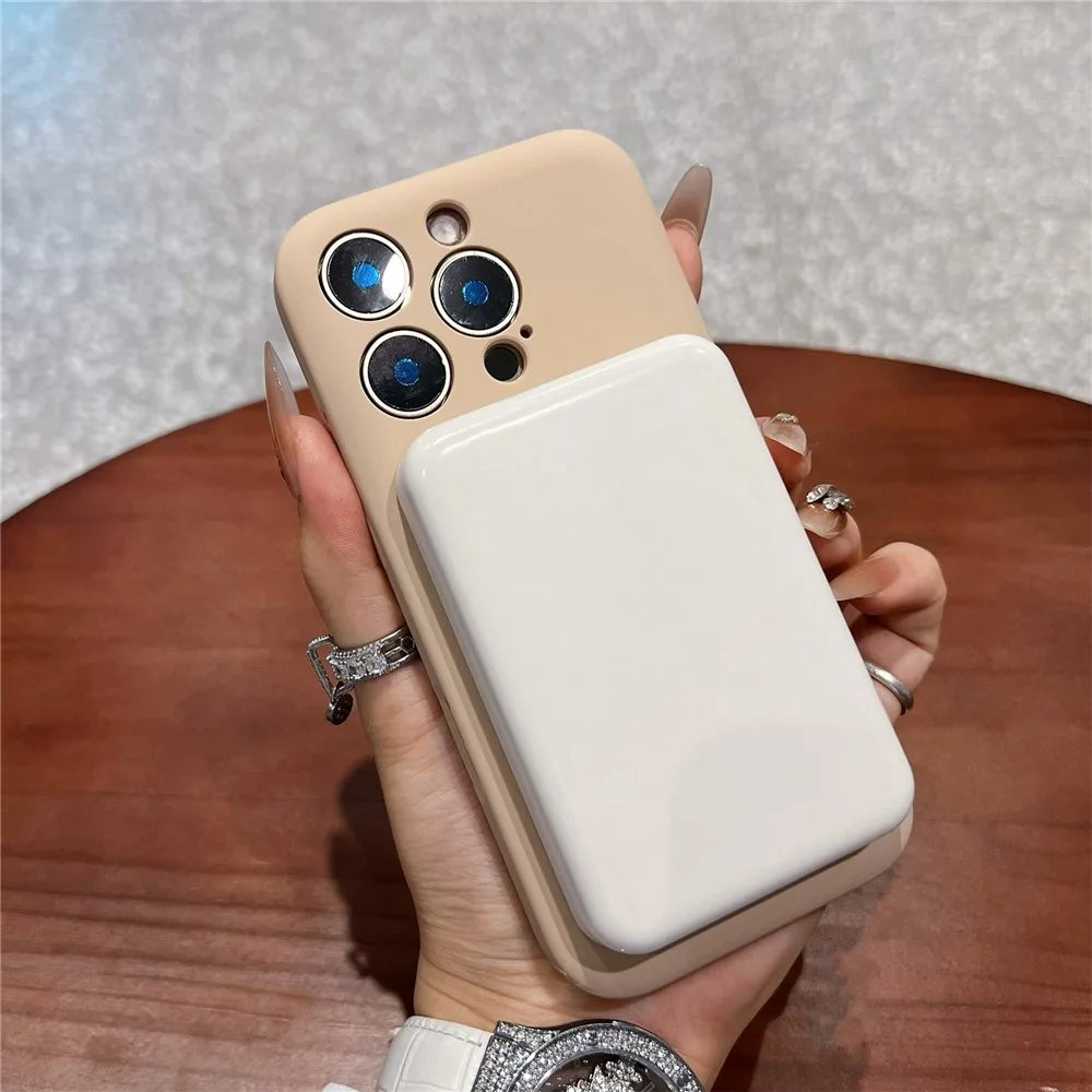 For iPhone 15 Pro Magnetic Case Skin Touch Liquid Silicone PC Shockproof Phone Cover - Desert Gold - 2