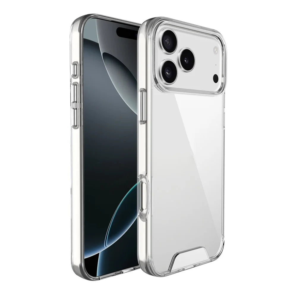 For iPhone 17 Pro Case TPU Frame Clear PC Back Phone Cover - 2