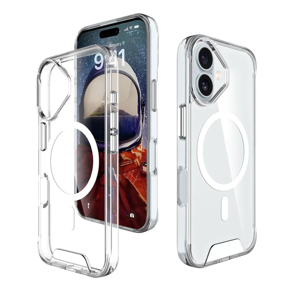For iPhone 17 Case Compatible with MagSafe TPU+PC Clear Phone Cover - 1