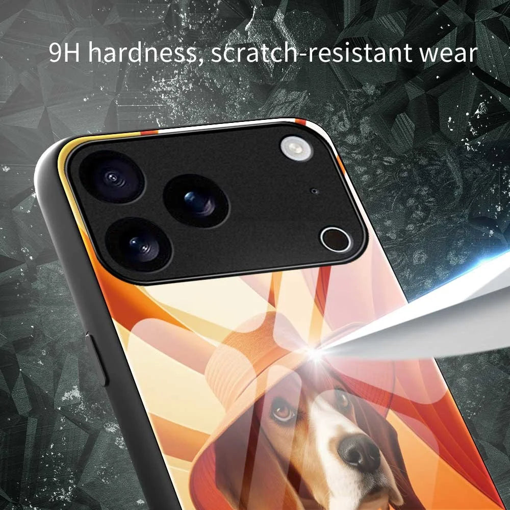 For iPhone 17 Pro Case Anti Drop PC TPU Tempered Glass Pattern Printing Phone Back Cover - B0168 - 6