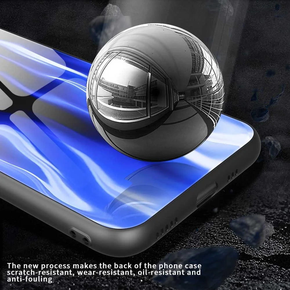 For iPhone 17 Case Anti Drop TPU PC Tempered Glass Pattern Printing Phone Back Cover - B0193 - 5