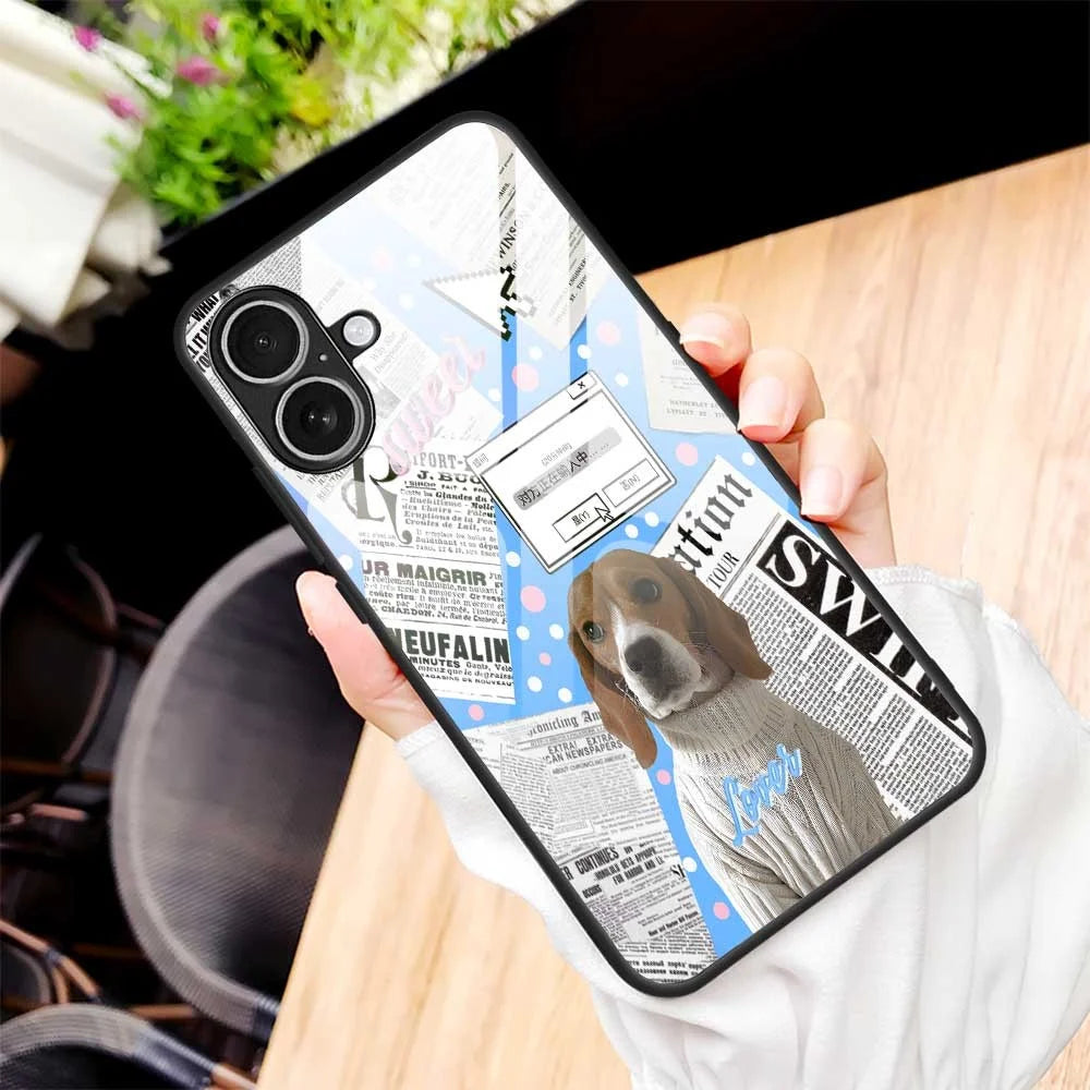 For iPhone 17 Case TPU PC Tempered Glass Pattern Printing Anti Drop Phone Back Cover - B0228 - 7