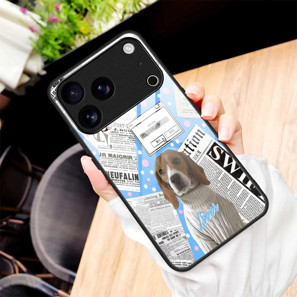 For iPhone 17 Pro Max Case TPU PC Tempered Glass Pattern Printing Anti Drop Phone Back Cover - B0228 - 7