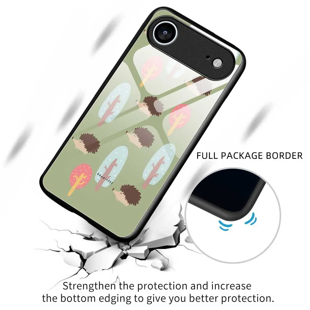 For iPhone Air Case PC TPU Tempered Glass Pattern Printing Anti Drop Phone Back Cover - B0243 - 3