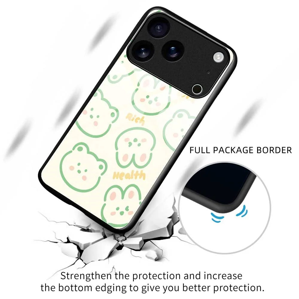 For iPhone 17 Pro Max Case PC TPU Tempered Glass Pattern Printing Slim Phone Back Cover - B0268 - 3