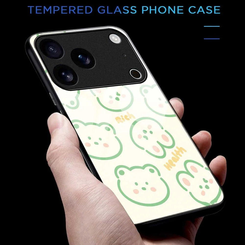 For iPhone 17 Pro Max Case PC TPU Tempered Glass Pattern Printing Slim Phone Back Cover - B0268 - 6