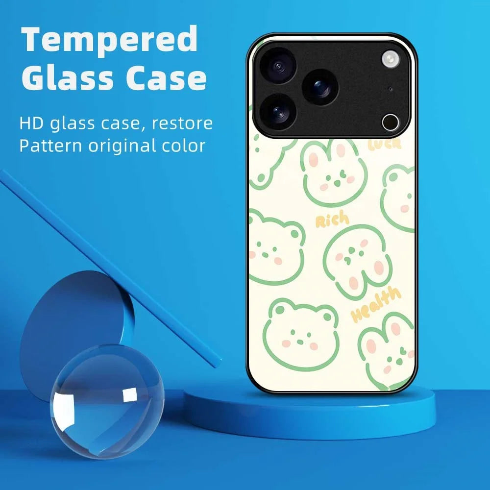 For iPhone 17 Pro Max Case PC TPU Tempered Glass Pattern Printing Slim Phone Back Cover - B0268 - 7