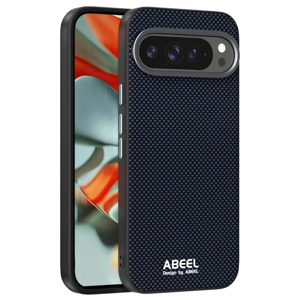 ABEEL For Google Pixel 10 Pro XL Magnetic Case Printed PC TPU Aluminum Alloy Leather Phone Cover - Black - 2