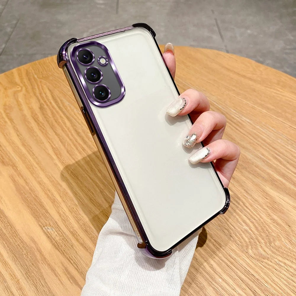 For Samsung Galaxy A16 4G / 5G Case Reinforced Corners TPU Clear Back Cover - Purple - 1