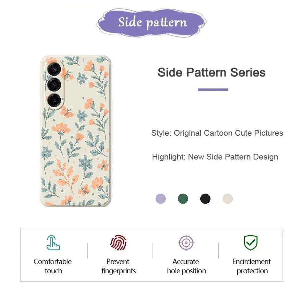 For Samsung Galaxy A18 5G / A18 4G / A17 5G / A17 4G Case Yellow Flowers Pattern Printing Straight Edge TPU Phone Back Cover - Beige - 2