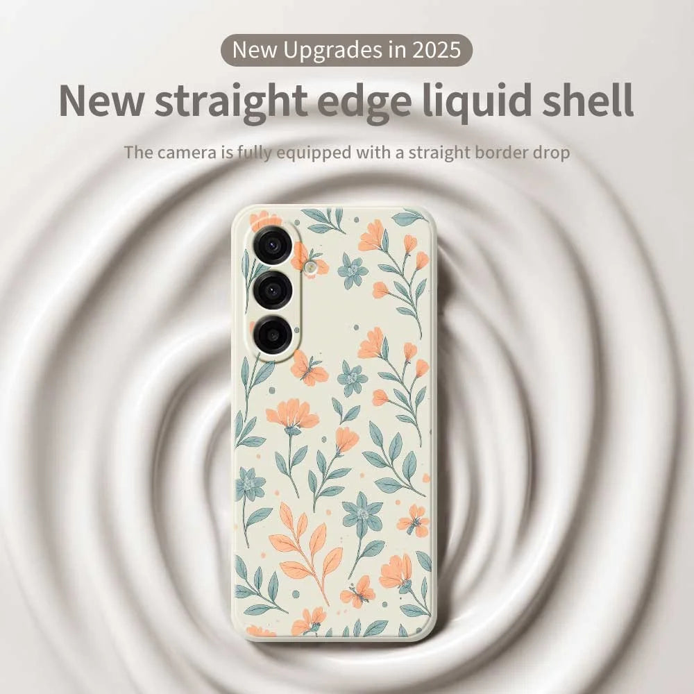 For Samsung Galaxy A18 5G / A18 4G / A17 5G / A17 4G Case Yellow Flowers Pattern Printing Straight Edge TPU Phone Back Cover - Beige - 3