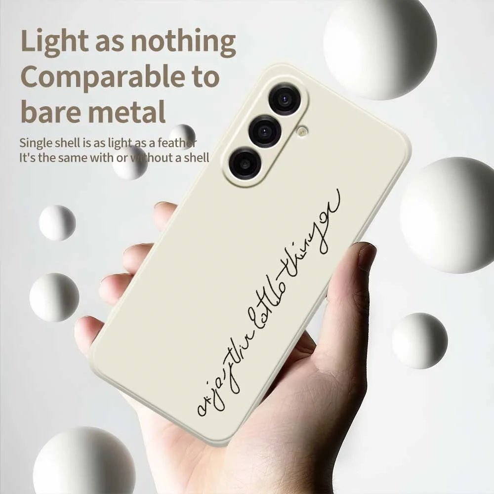 For Samsung Galaxy A18 5G / A18 4G / A17 5G / A17 4G Case WordArt Pattern Printing Straight Edge TPU Phone Back Cover - Beige - 4
